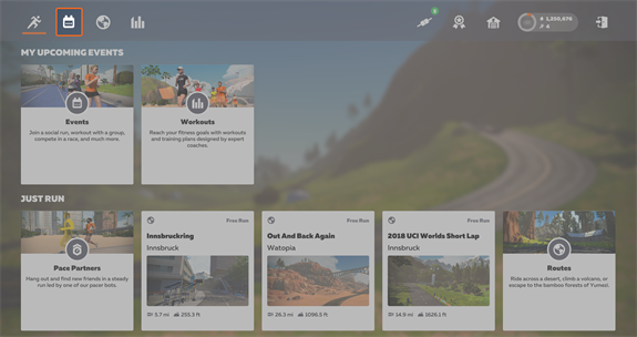 Auswählen Events-Symbol auf Homescreen auswählen